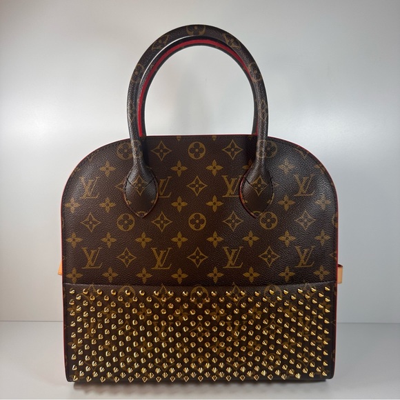 Louis Vuitton Monogram Calf Hair Spikes Iconoclasts Christian Louboutin Tote Red - Picture 3 of 16